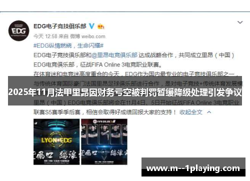 2025年11月法甲里昂因财务亏空被判罚暂缓降级处理引发争议 2025年11月法甲里昂因财务亏空被判罚暂缓降级处理引发争议